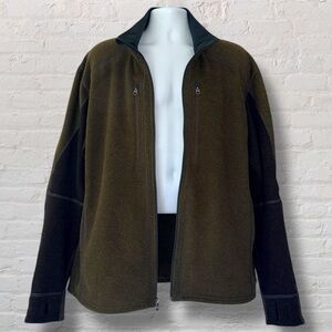 KÜHL Alpaca Kashmira Fleece Olive/Brown Jacket XXL Full Zip Performance Outdoor